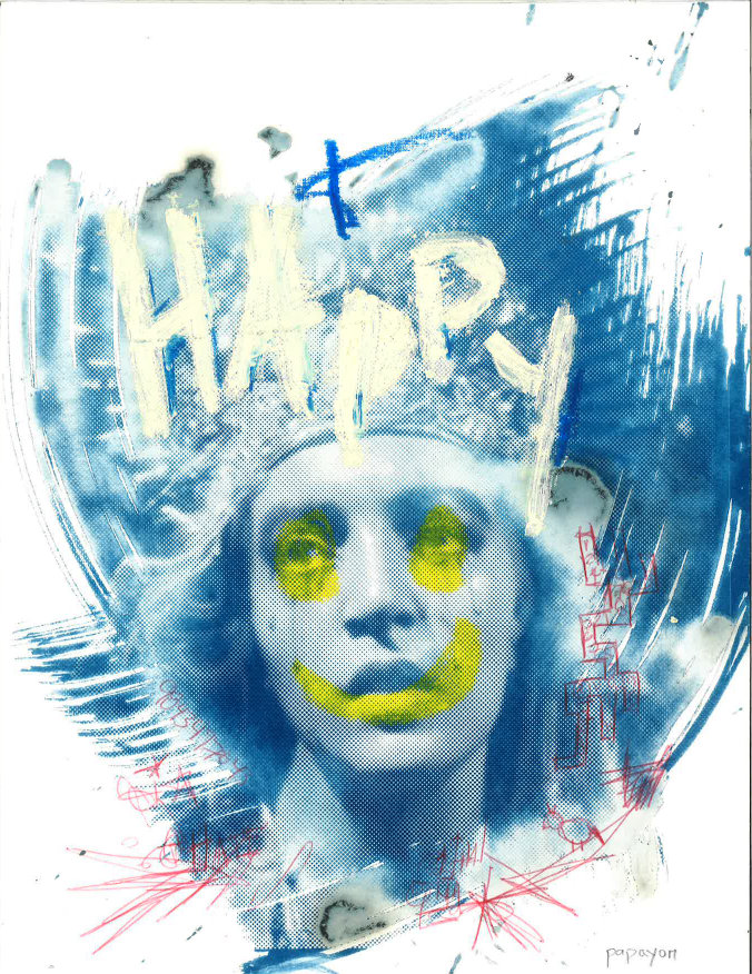 Dichotomy of Joy — Mixed media on paper by Papayon