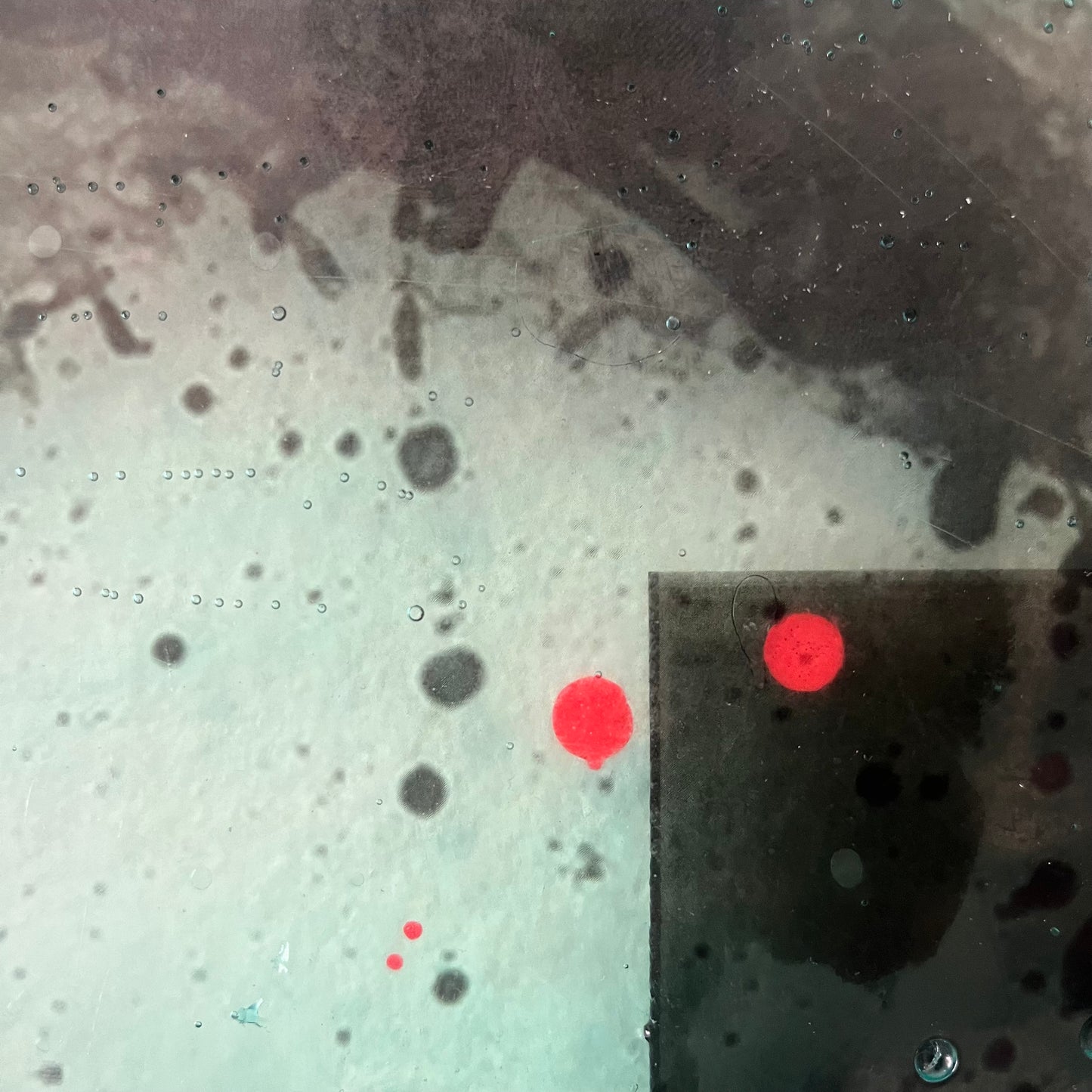 Teal Shadows — Mixed media framed