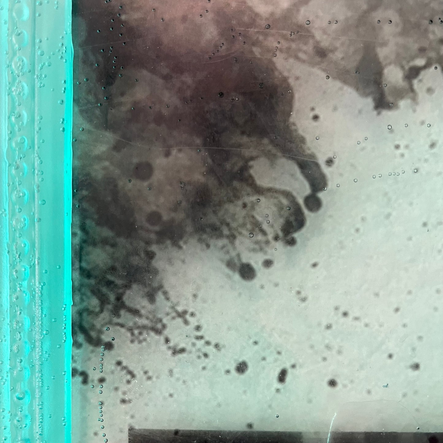 Teal Shadows — Mixed media framed