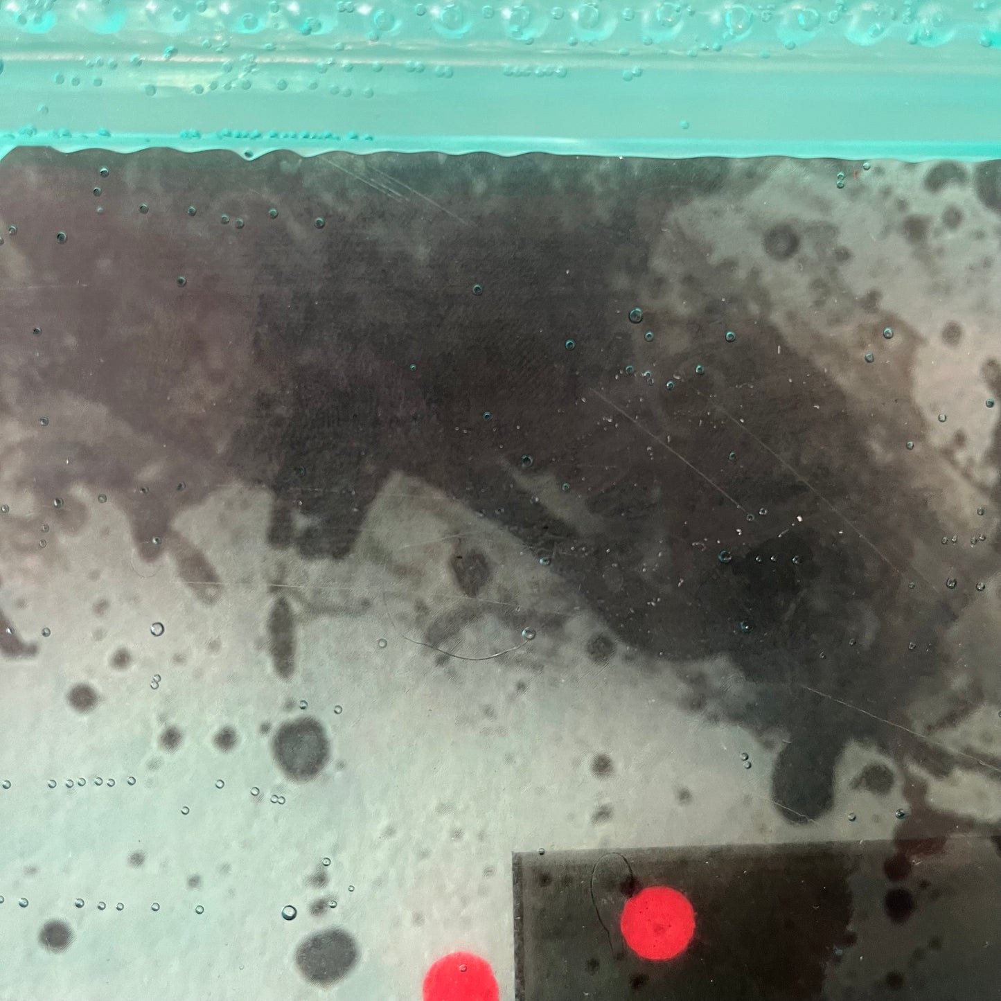Teal Shadows — Mixed media framed