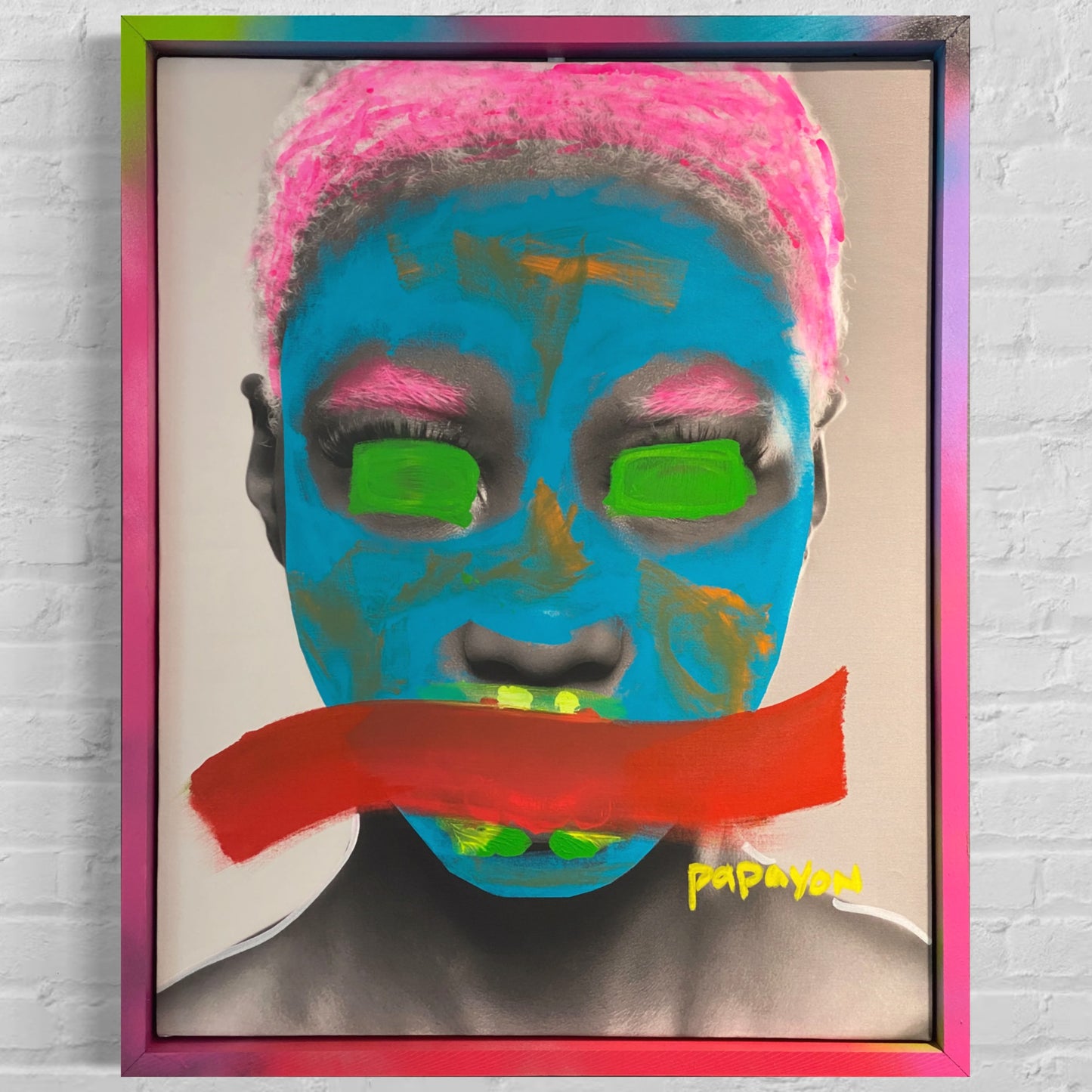 Resilient Spectrum Women Portrait intervention —Mixed media by Papayon