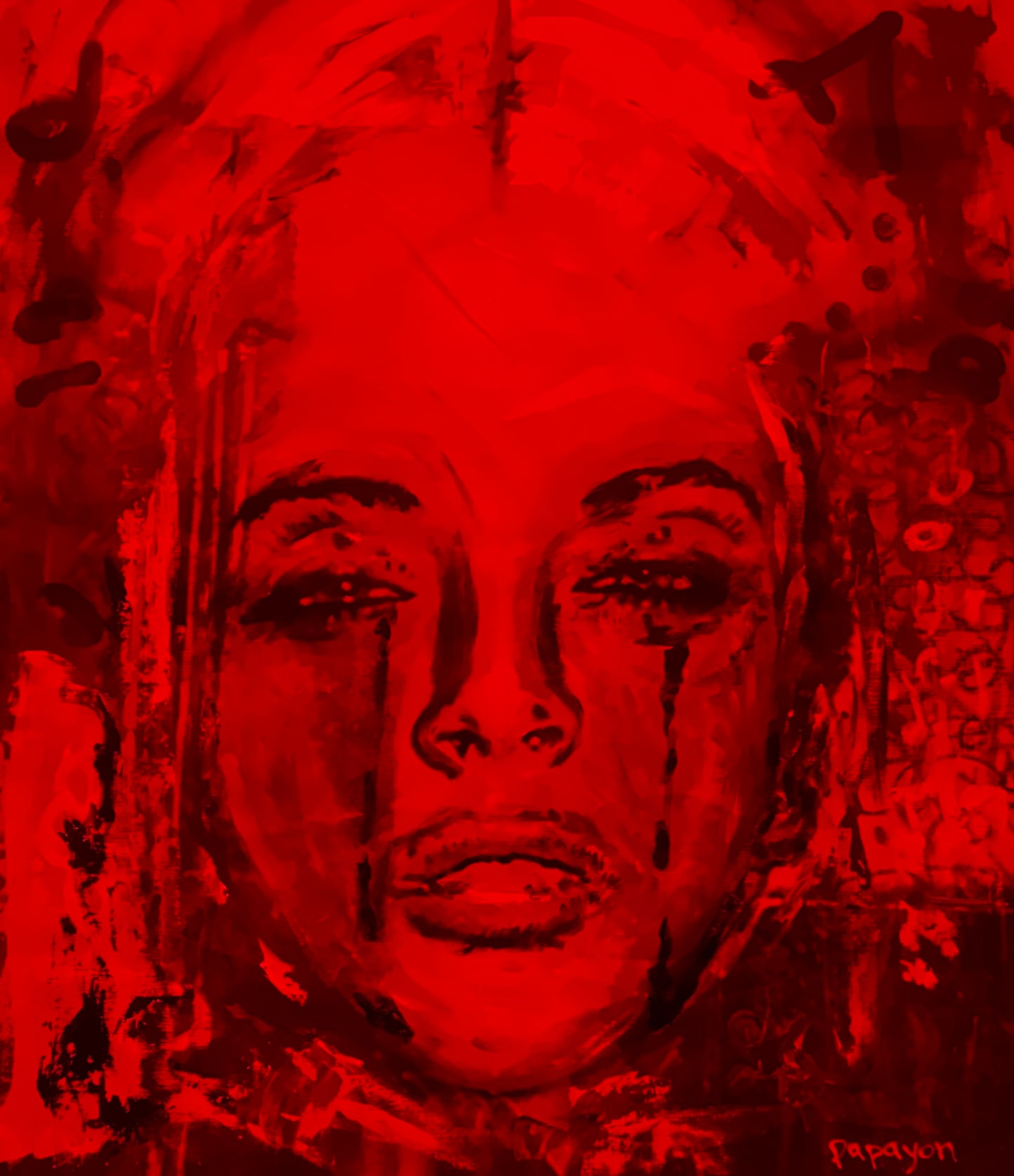 Hurt — Mixed media intervention by Papayon