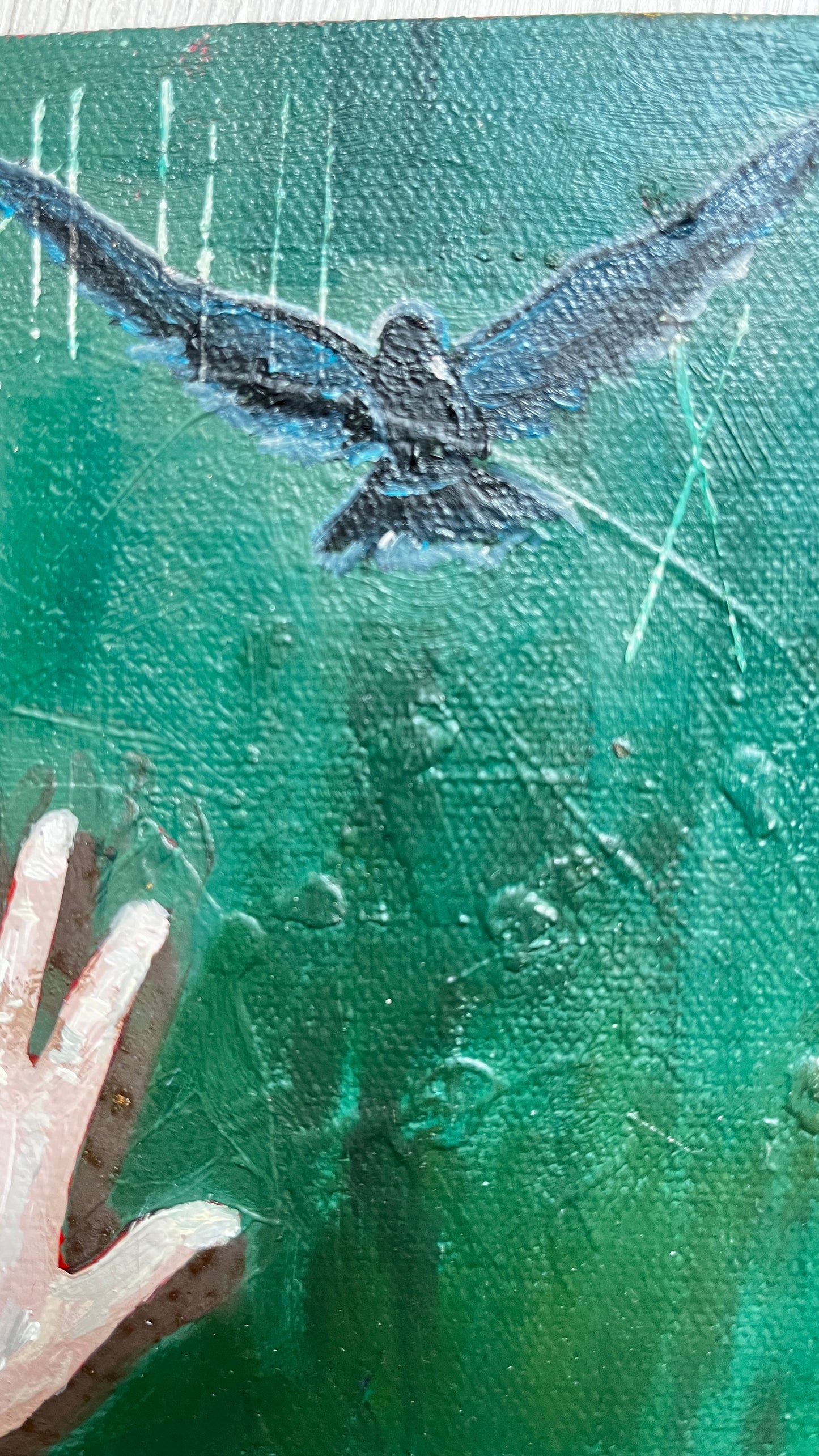 Falling Reign — Original artwork by Papayon – Oil on canvas, stretched