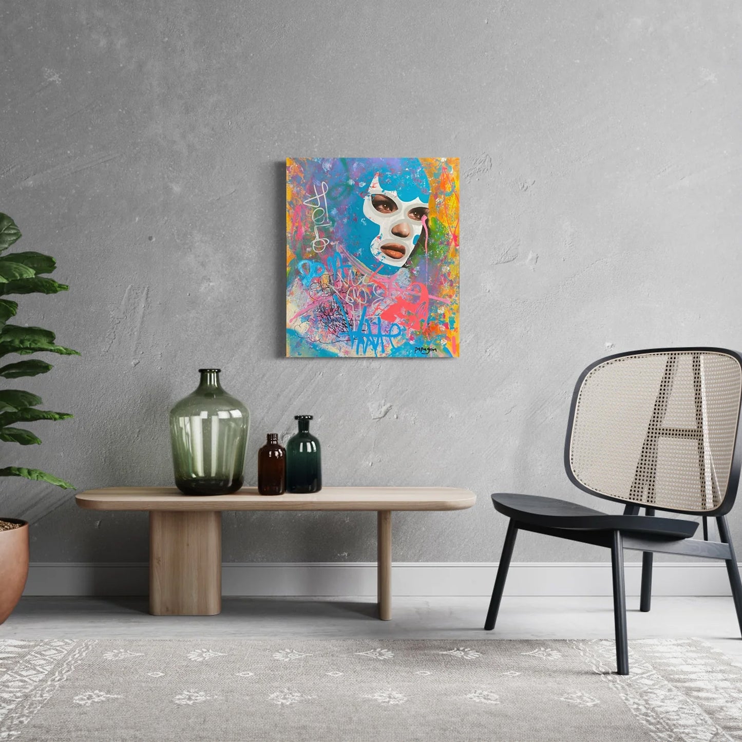 Modern lady hero — Mixed media on canvas by Papayon