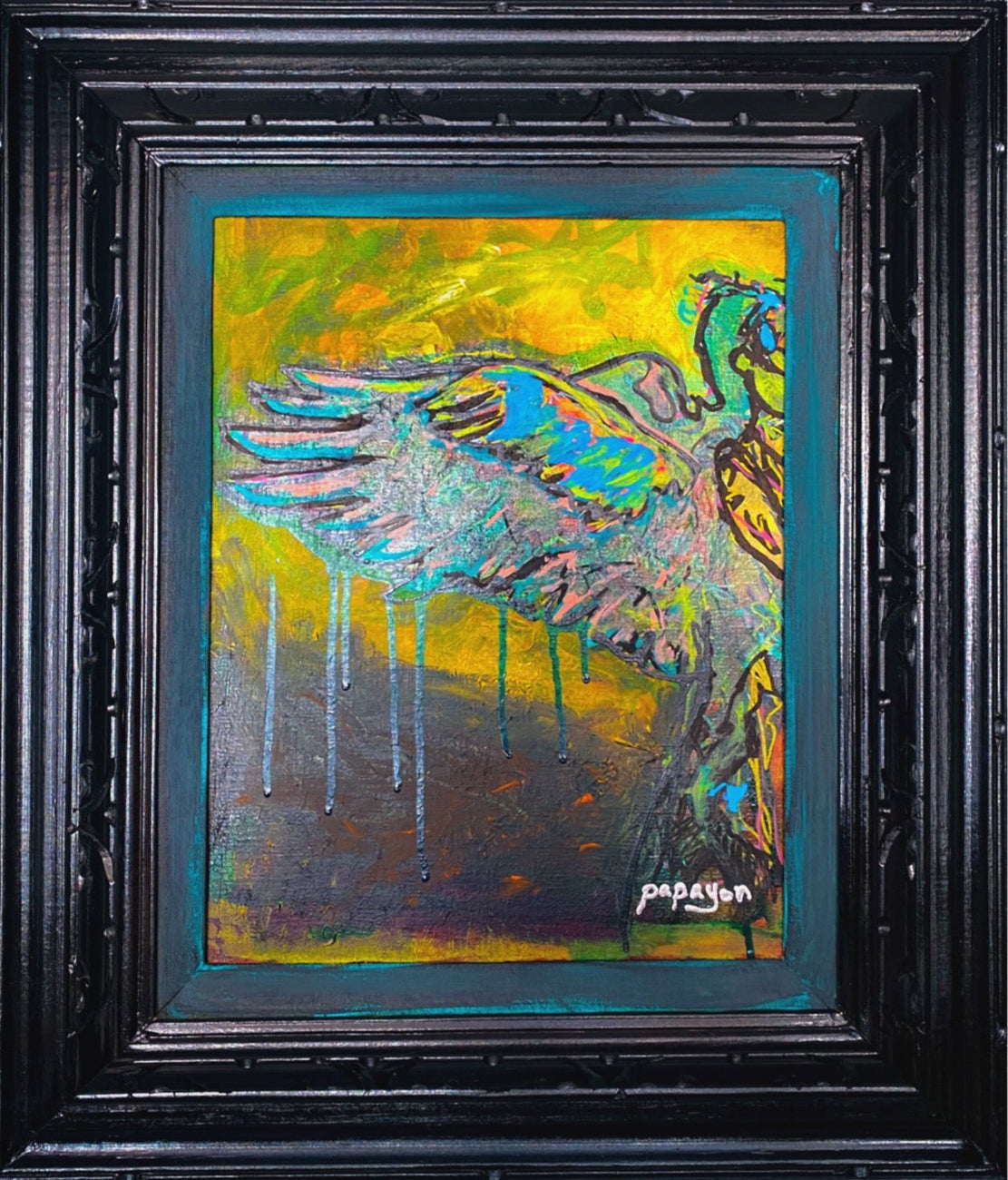 Mixed media on canvas framed by Papayon