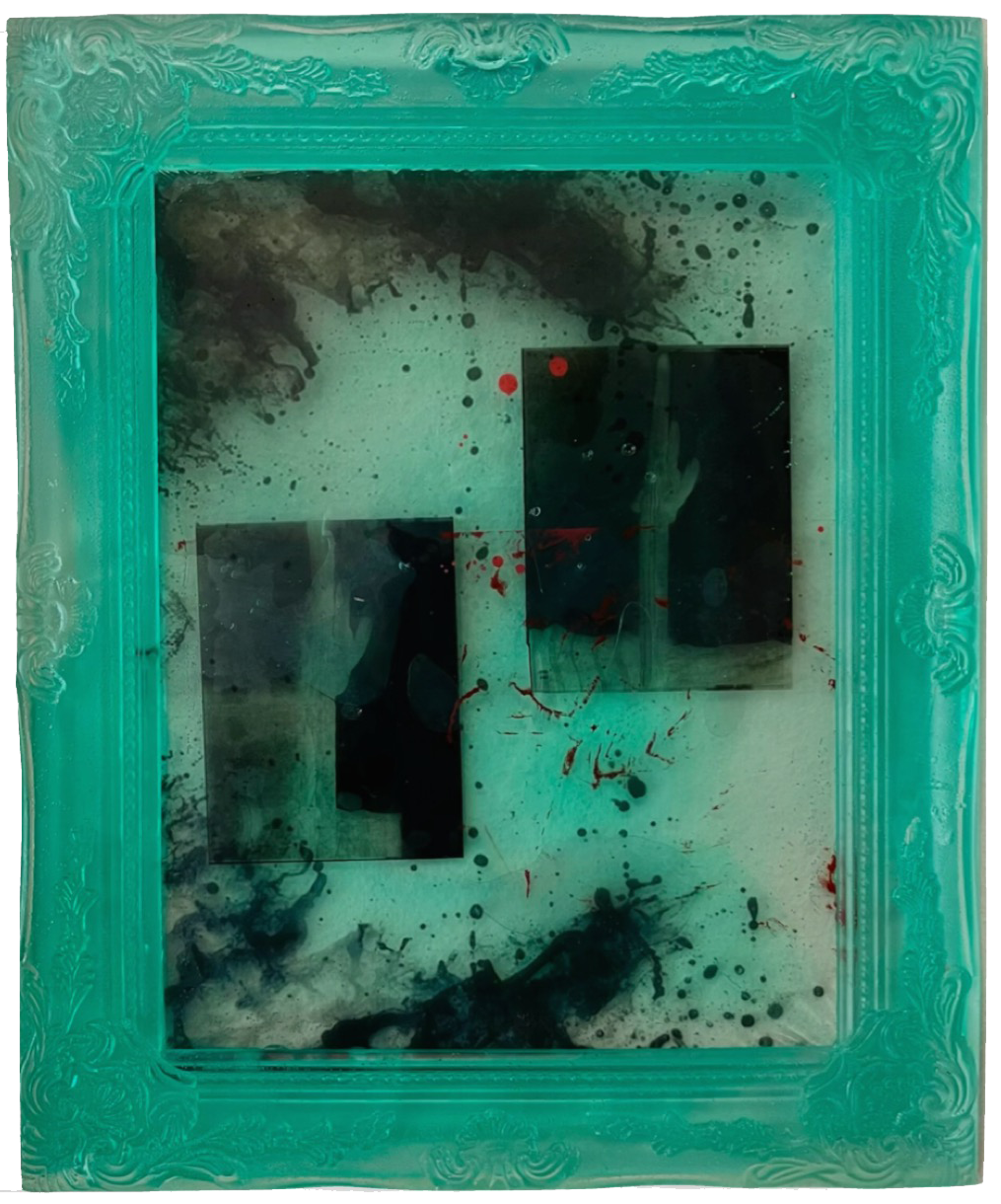 Mixed media framed by papayon