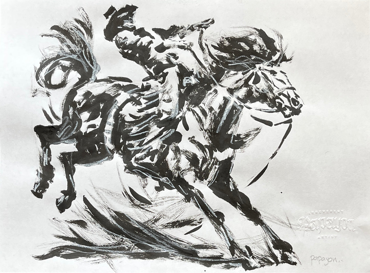 Ink on rice paper by Papayon