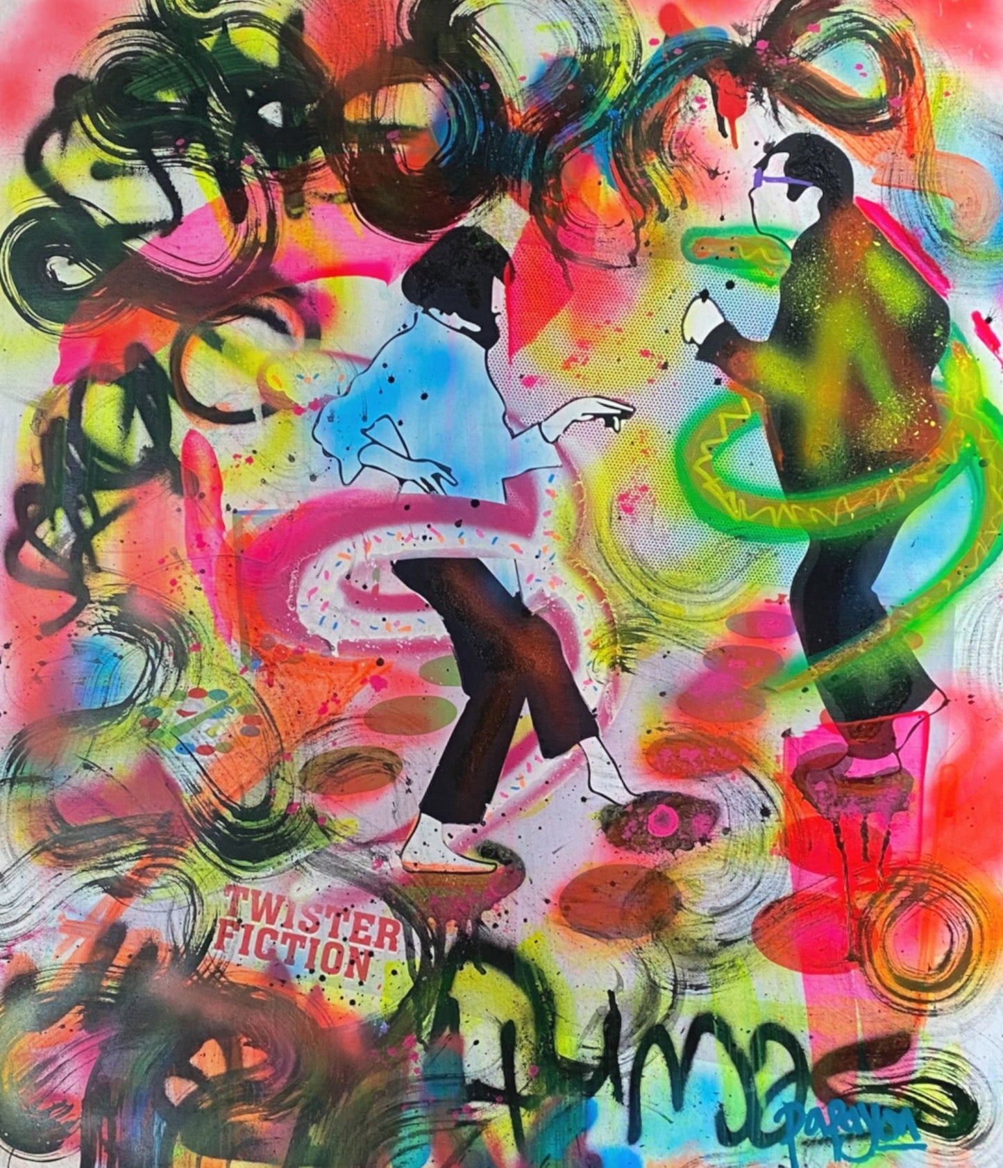 Mixed media paiting by Papayon