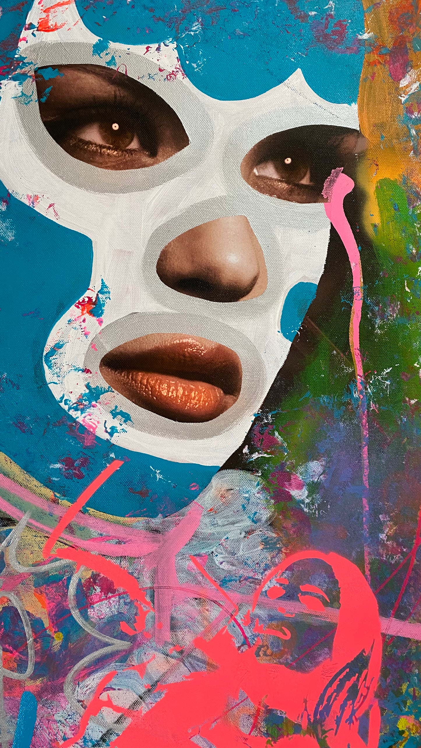 Modern lady hero — Mixed media on canvas by Papayon