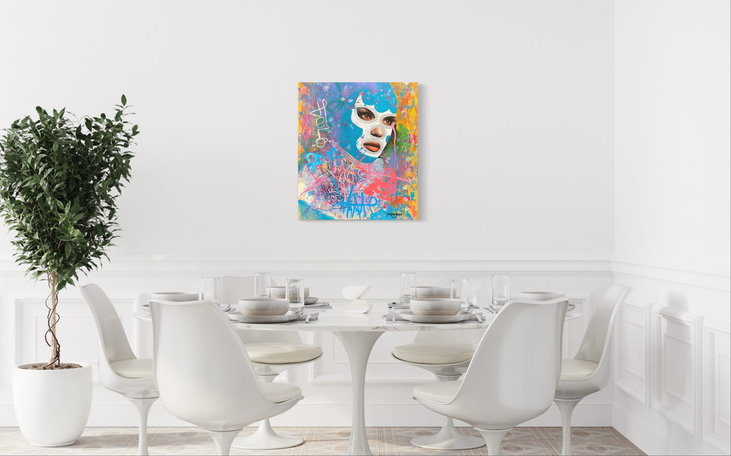 Modern lady hero — Mixed media on canvas by Papayon