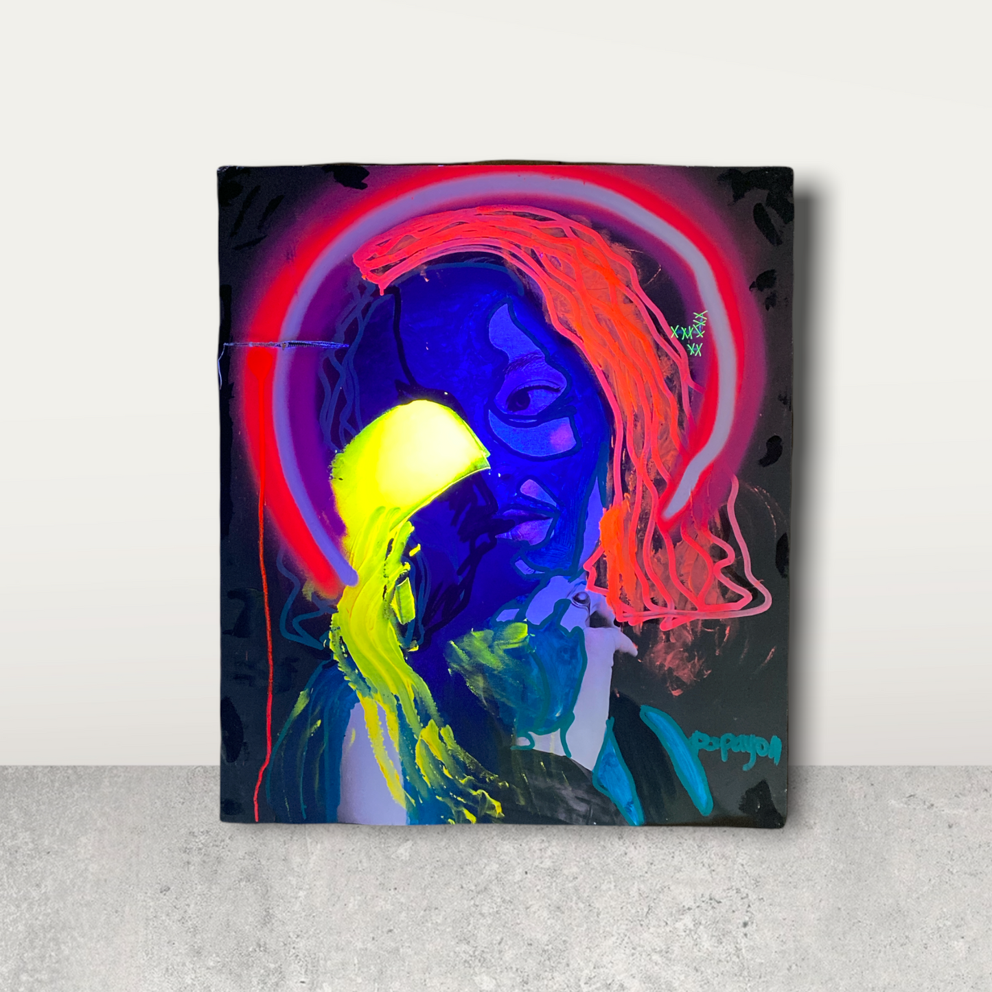Pink— Mixed media on canvas by Papayon