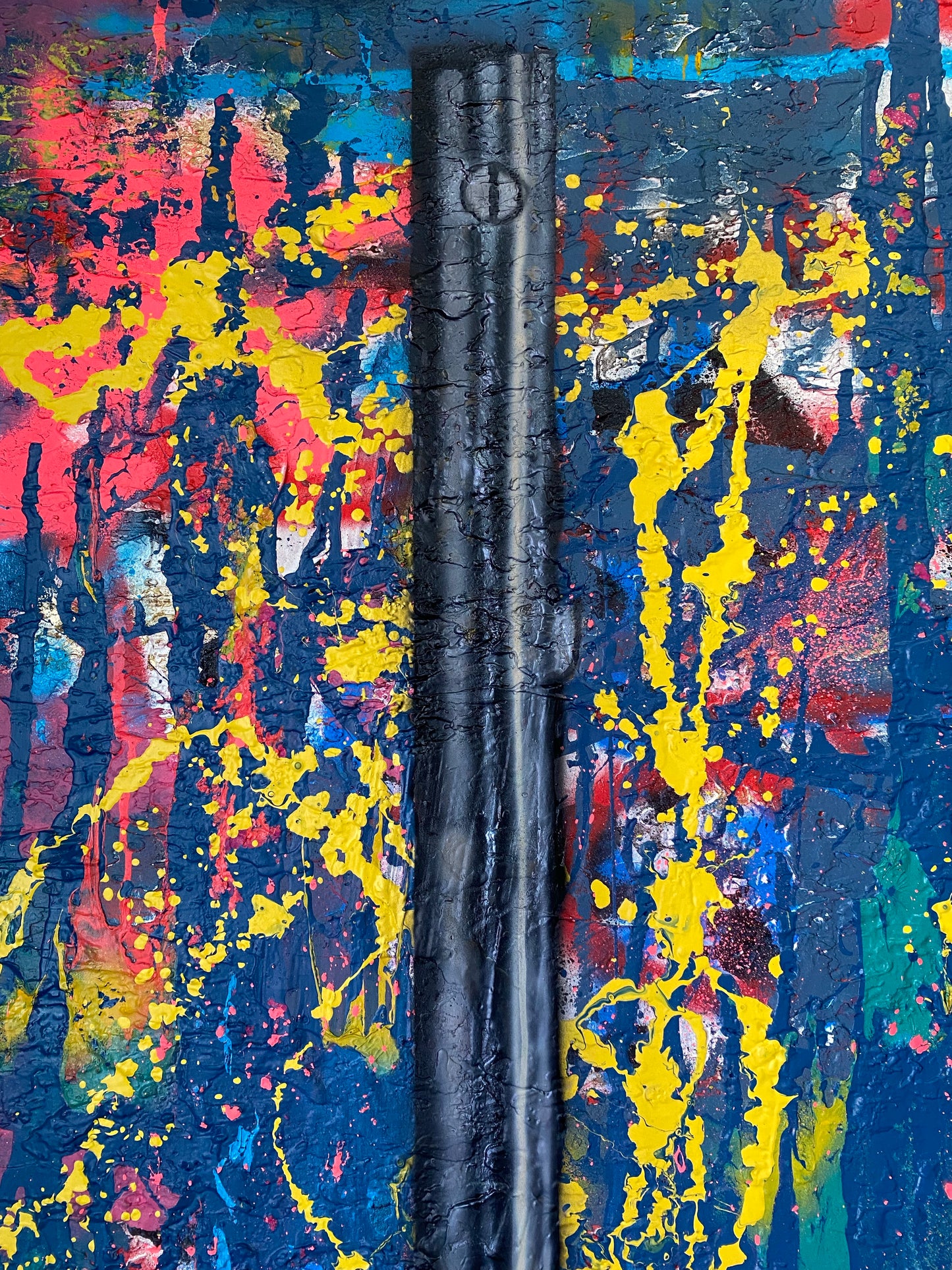 Revolver — Mixed media painting framed by Papayon