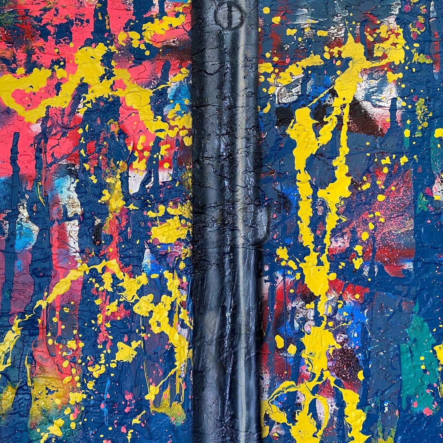 Revolver — Mixed media painting framed by Papayon