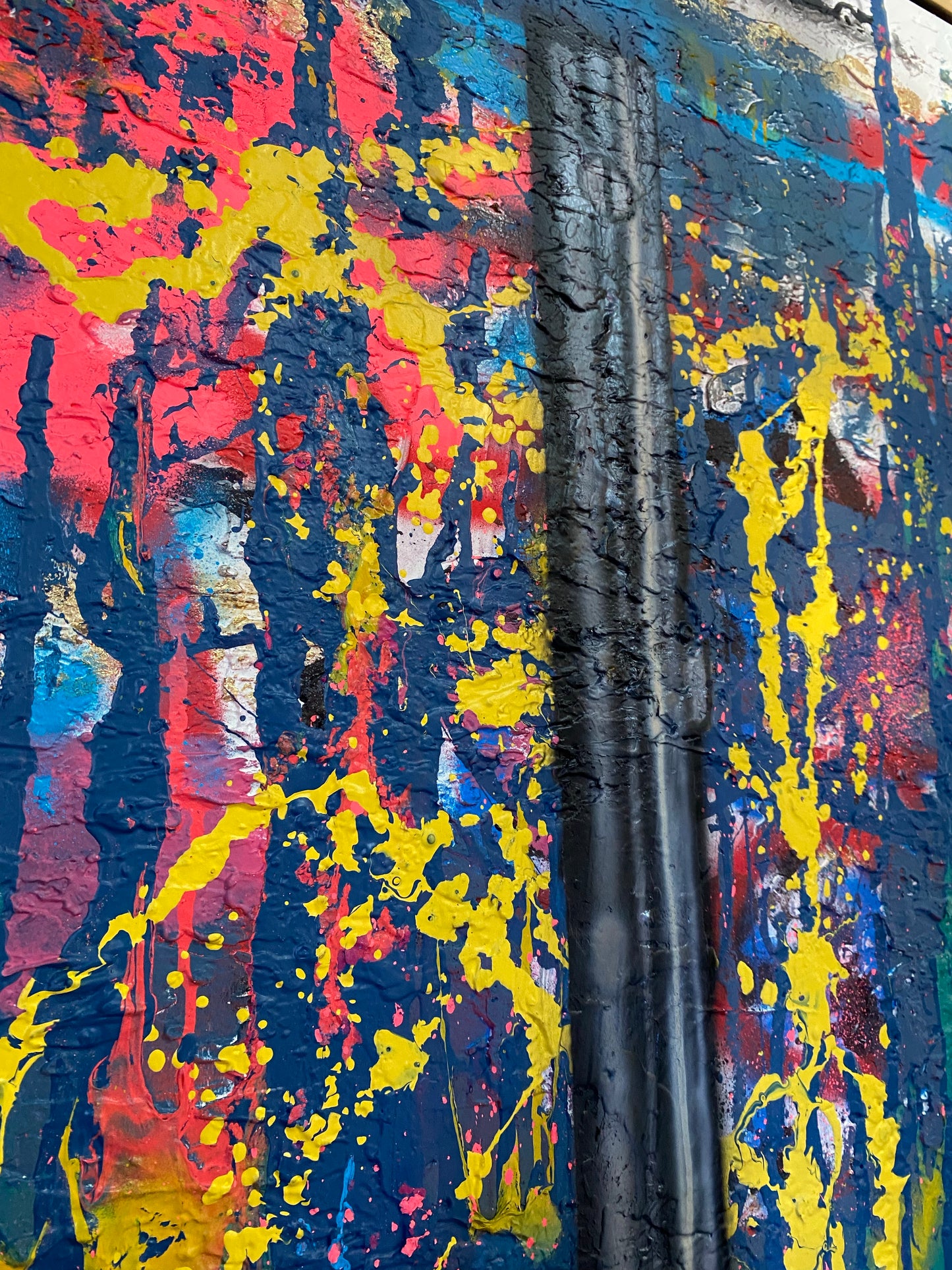 Revolver — Mixed media painting framed by Papayon