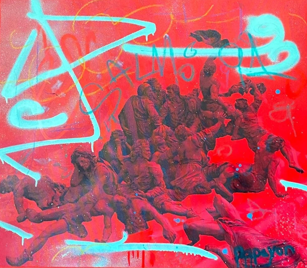 Mixed media on canvas by Papayon