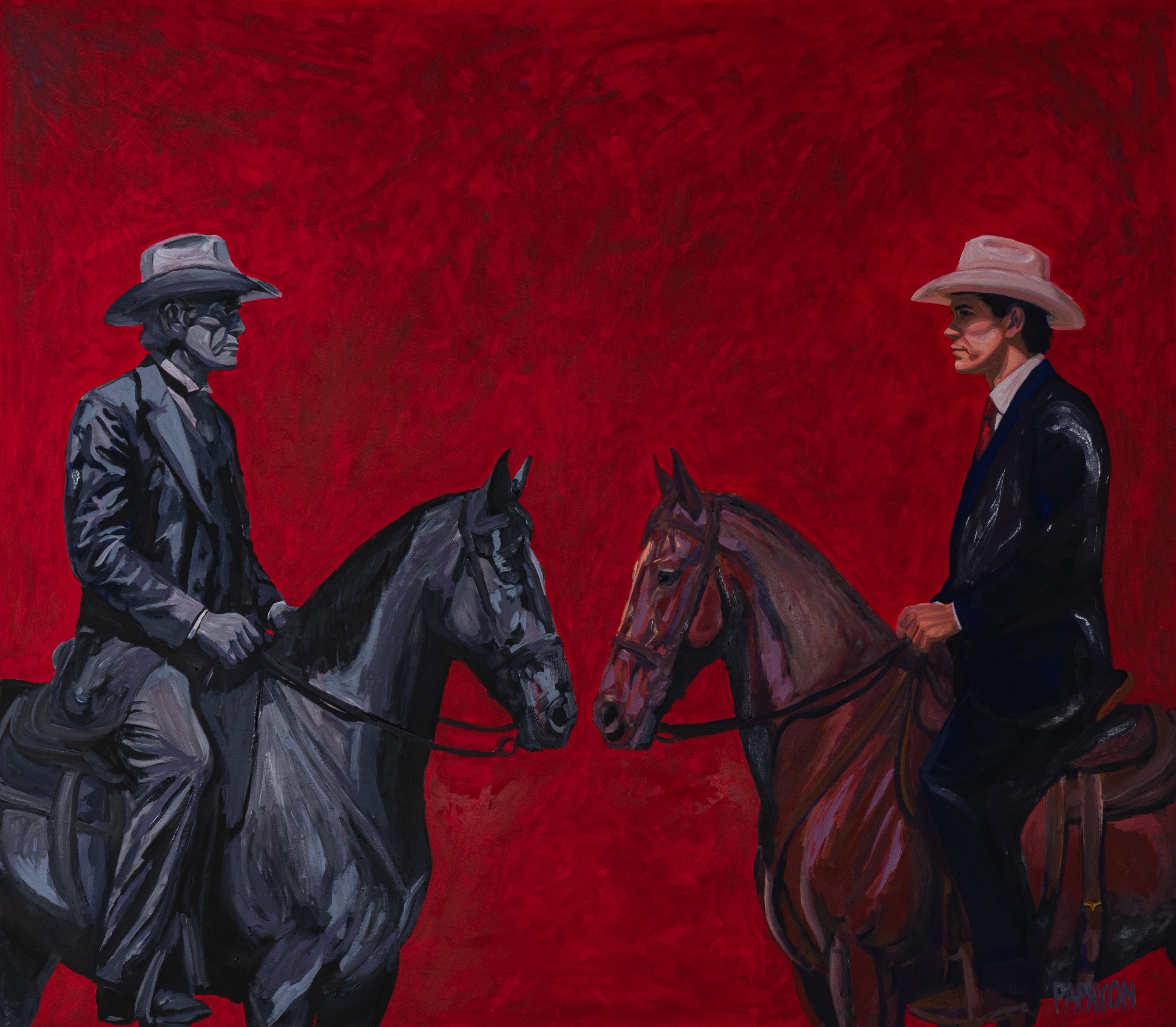 Before Either One Spoke — Original artwork by Papayon | Oil on canvas 2026