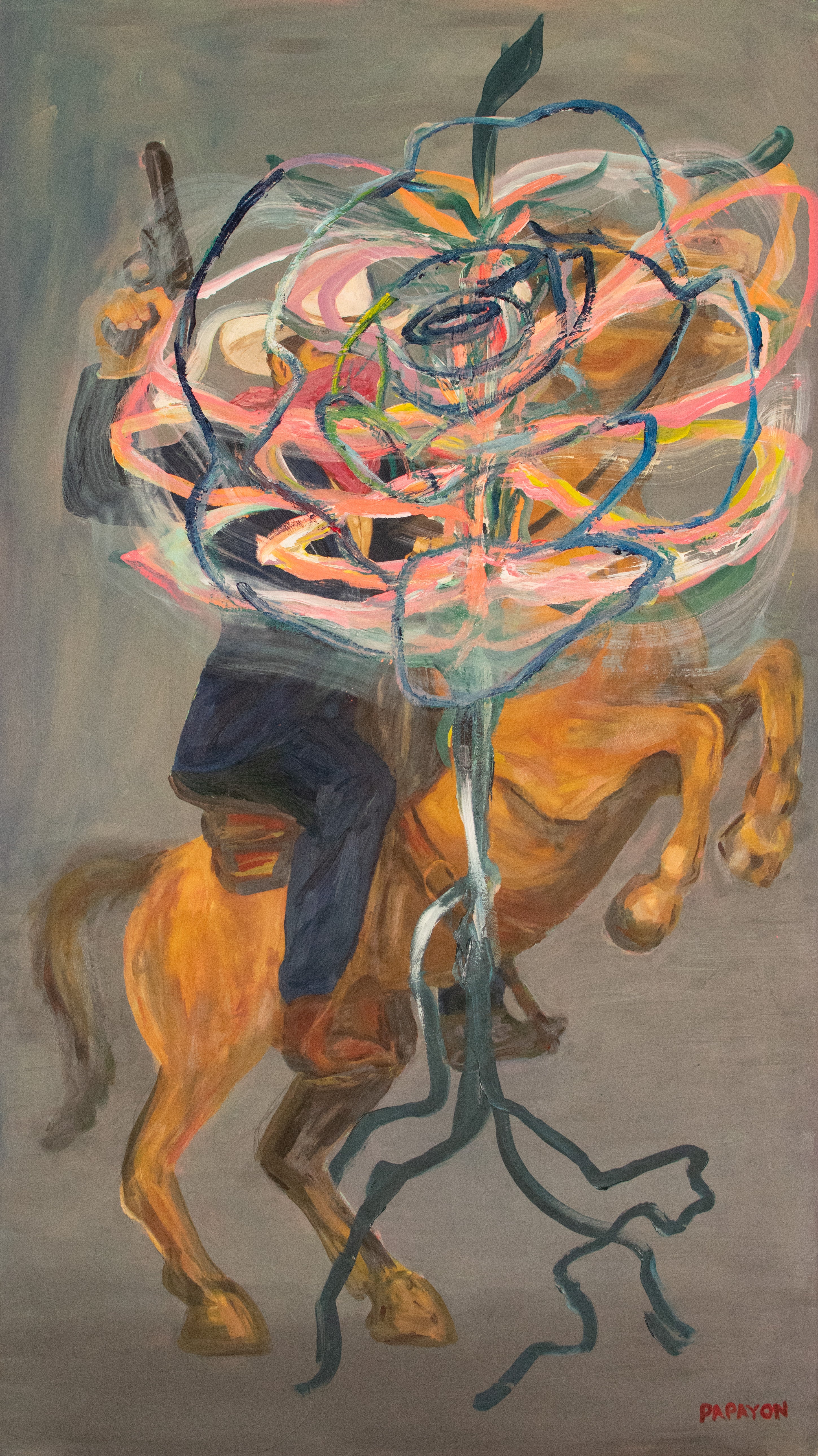 Bloom Shot — Original artwork by Papayon - Oil mixed media on canvas