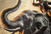 Charge — Original artwork by Papayon – Mixed media on canvas