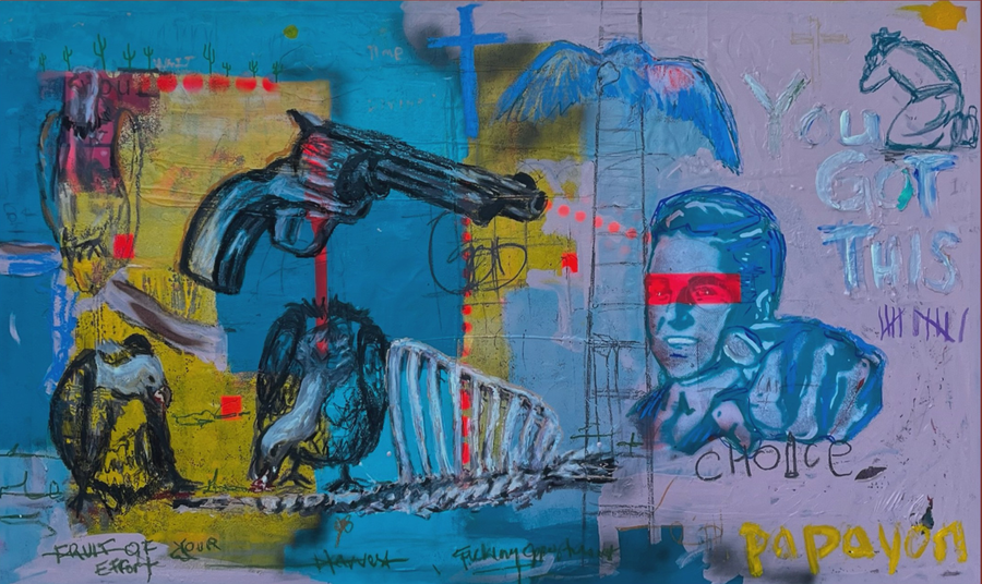 Choice — Original artwork by Papayon – Mixed media on wood panel
