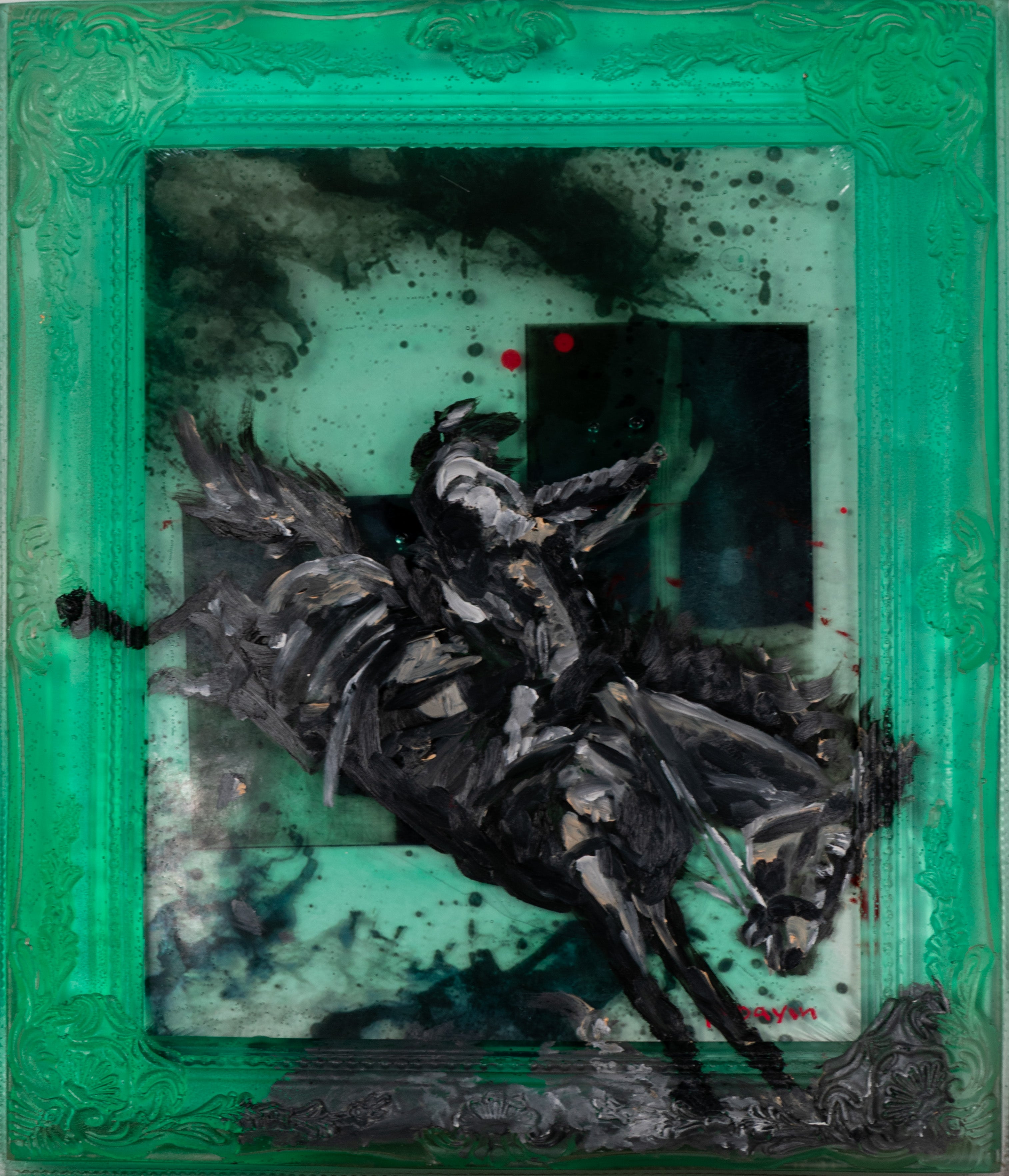 Exit Throught — Original artwork by Papayon | Framed mixed media oil painting 2025
