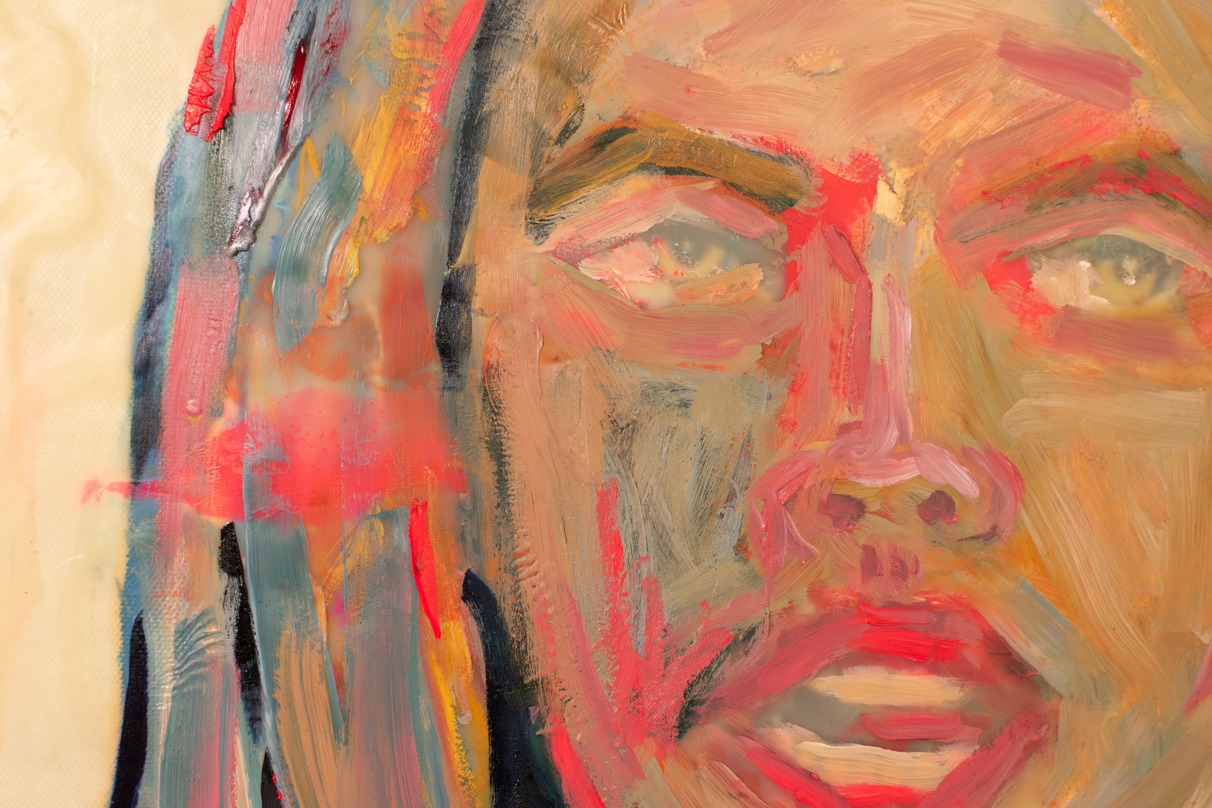 Exposed — Original artwork by Papayon | Oil and encaustic on canvas 2025