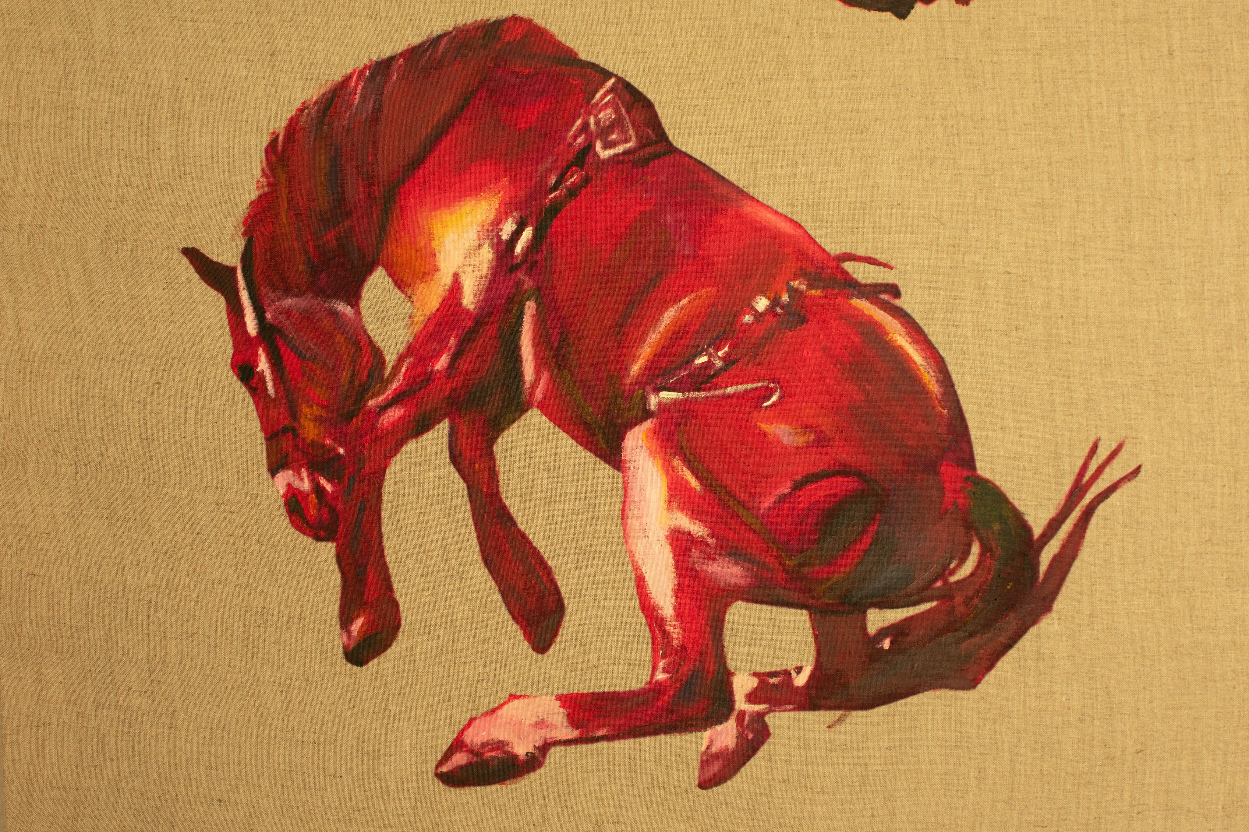 Falling with Style — Original Artwork by Papayon - Mixed media on raw linen