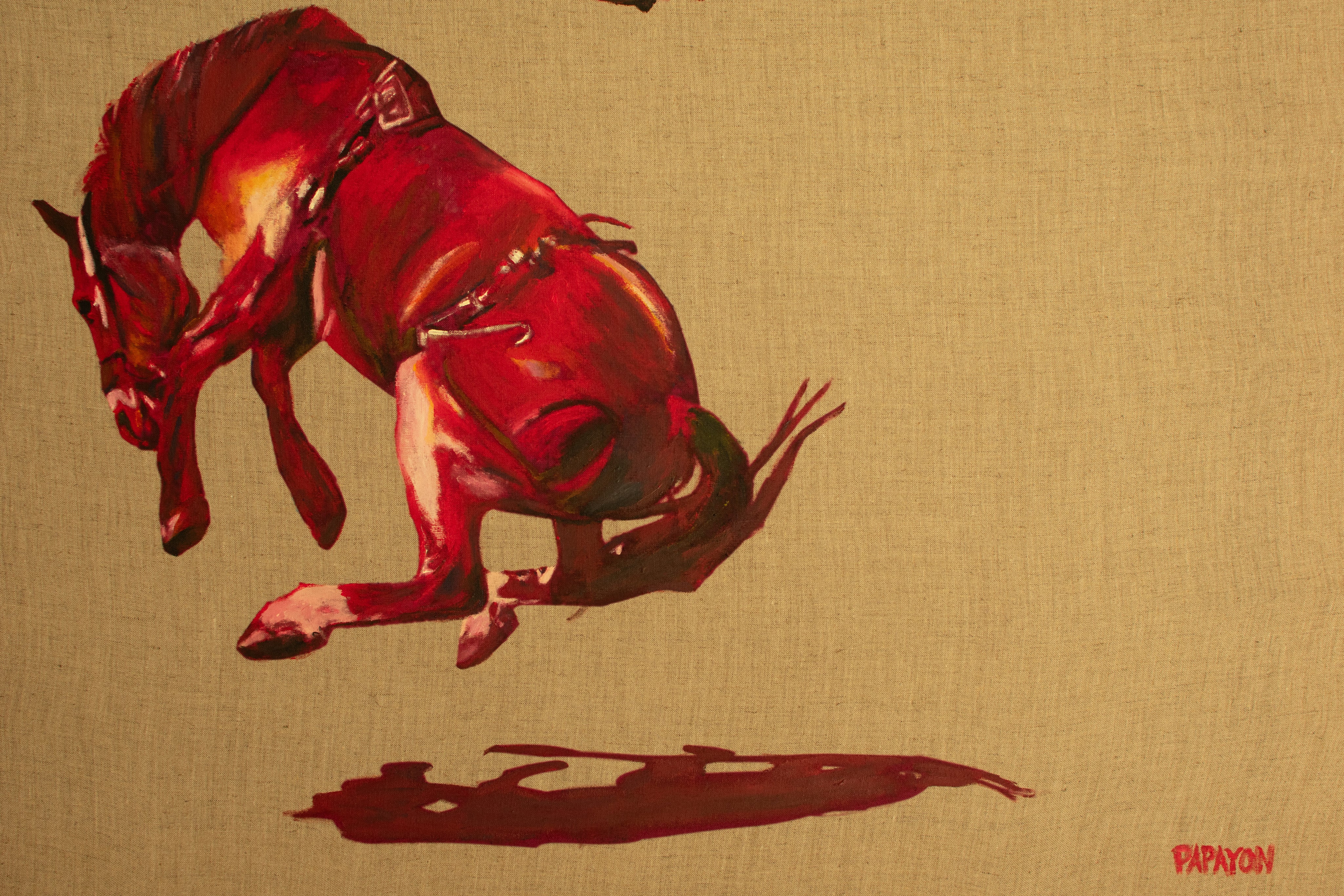 Falling with Style — Original Artwork by Papayon - Mixed media on raw linen