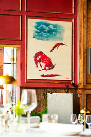 Falling with Style — Original Artwork by Papayon | Mixed media on raw linen 2025