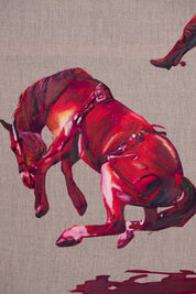 Falling with Style — Original Artwork by Papayon | Mixed media on raw linen 2025