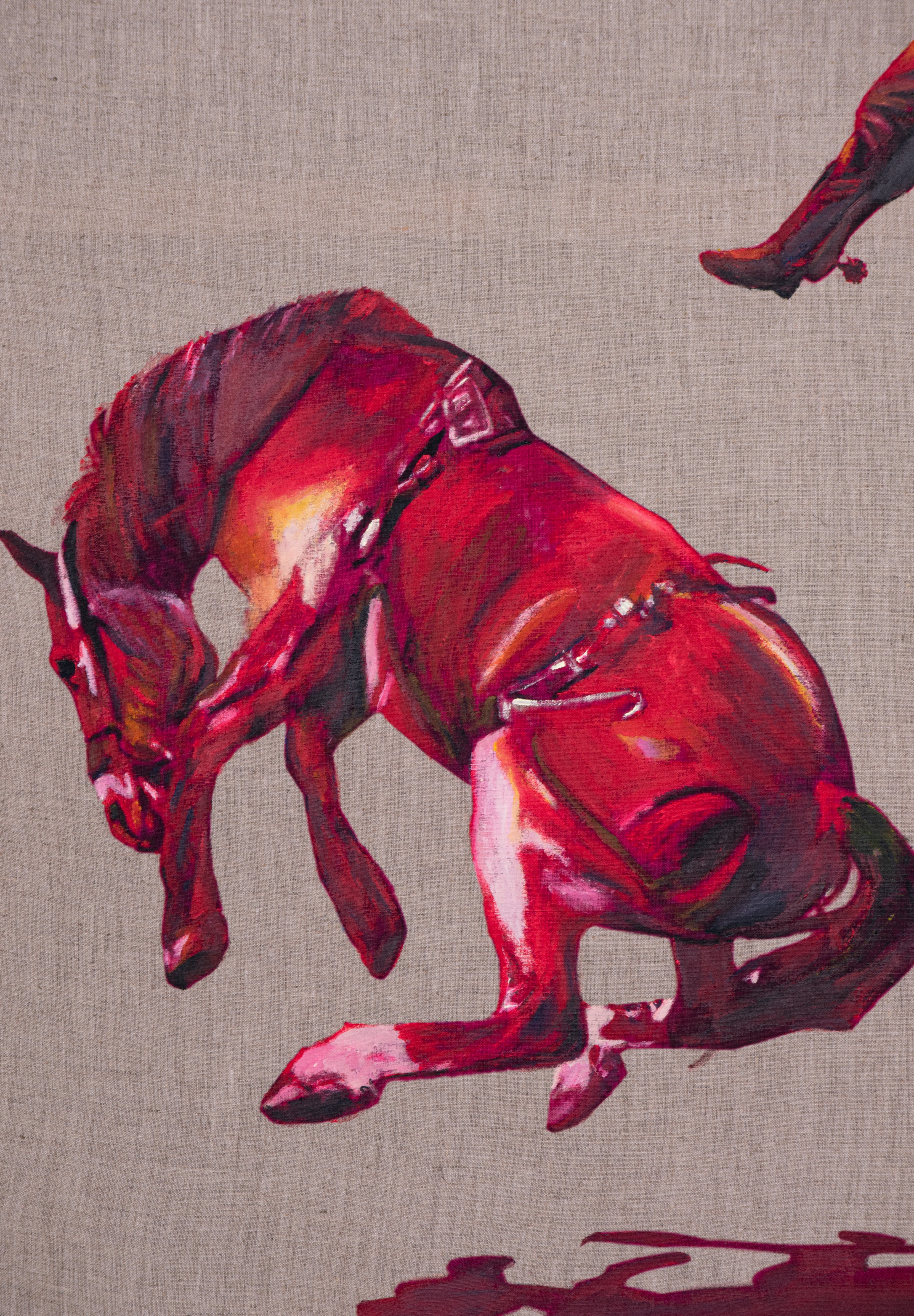Falling with Style — Original Artwork by Papayon | Mixed media on raw linen 2025