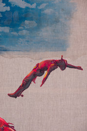 Falling with Style — Original Artwork by Papayon | Mixed media on raw linen 2025