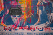 Forbidden — Original Artwork by Papayon - Mixed media cyanotype on canvas