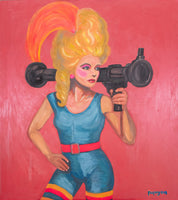 Glamour as Armor — Original artwork by Papayon - Mixed media oil on canvas