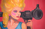 Glamour as Armor — Original artwork by Papayon - Mixed media oil on canvas