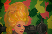 Glamour as Armor — Original artwork by Papayon - Mixed media oil on canvas