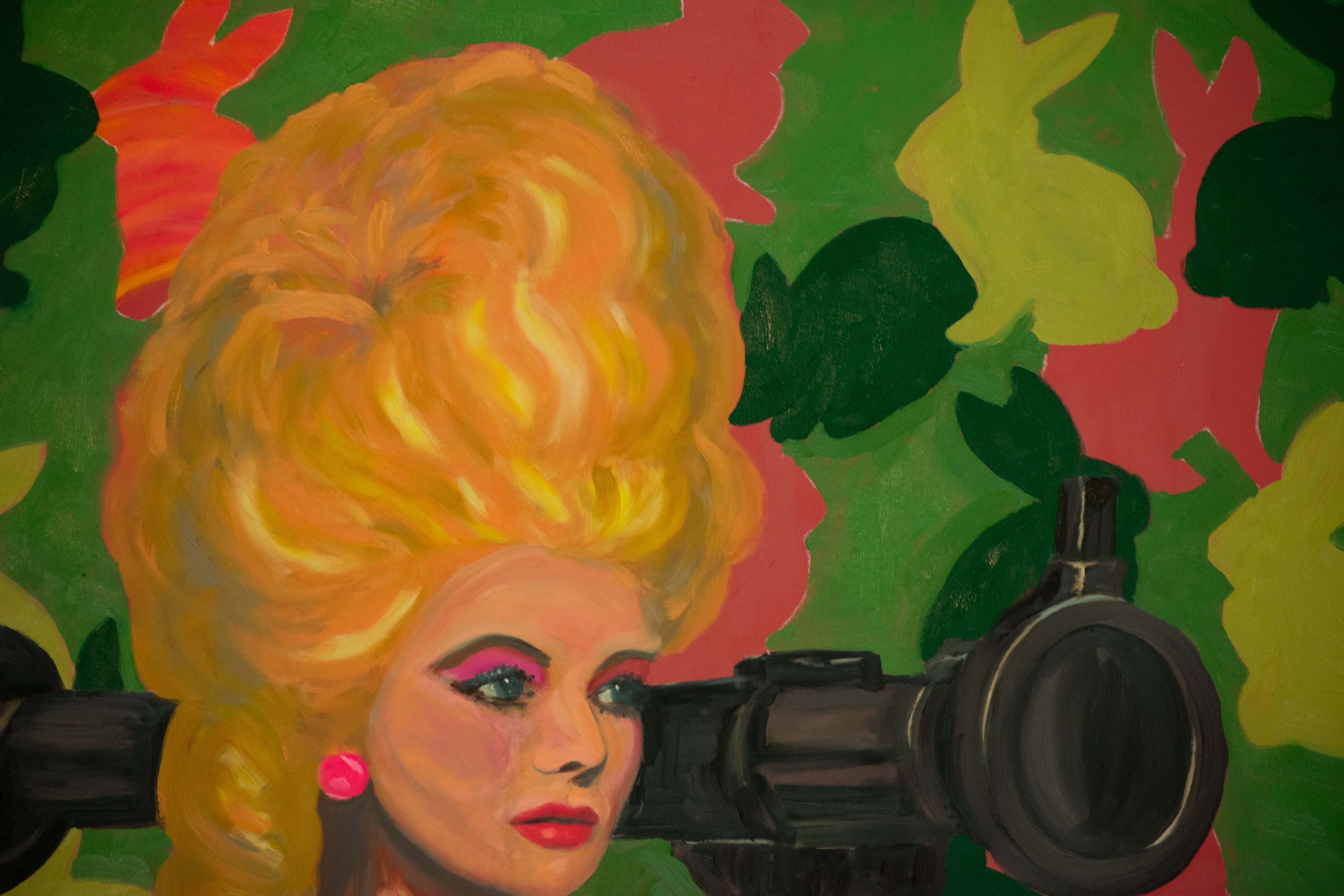 Glamour as Armor — Original artwork by Papayon - Mixed media oil on canvas