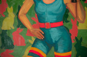 Glamour as Armor — Original artwork by Papayon - Mixed media oil on canvas