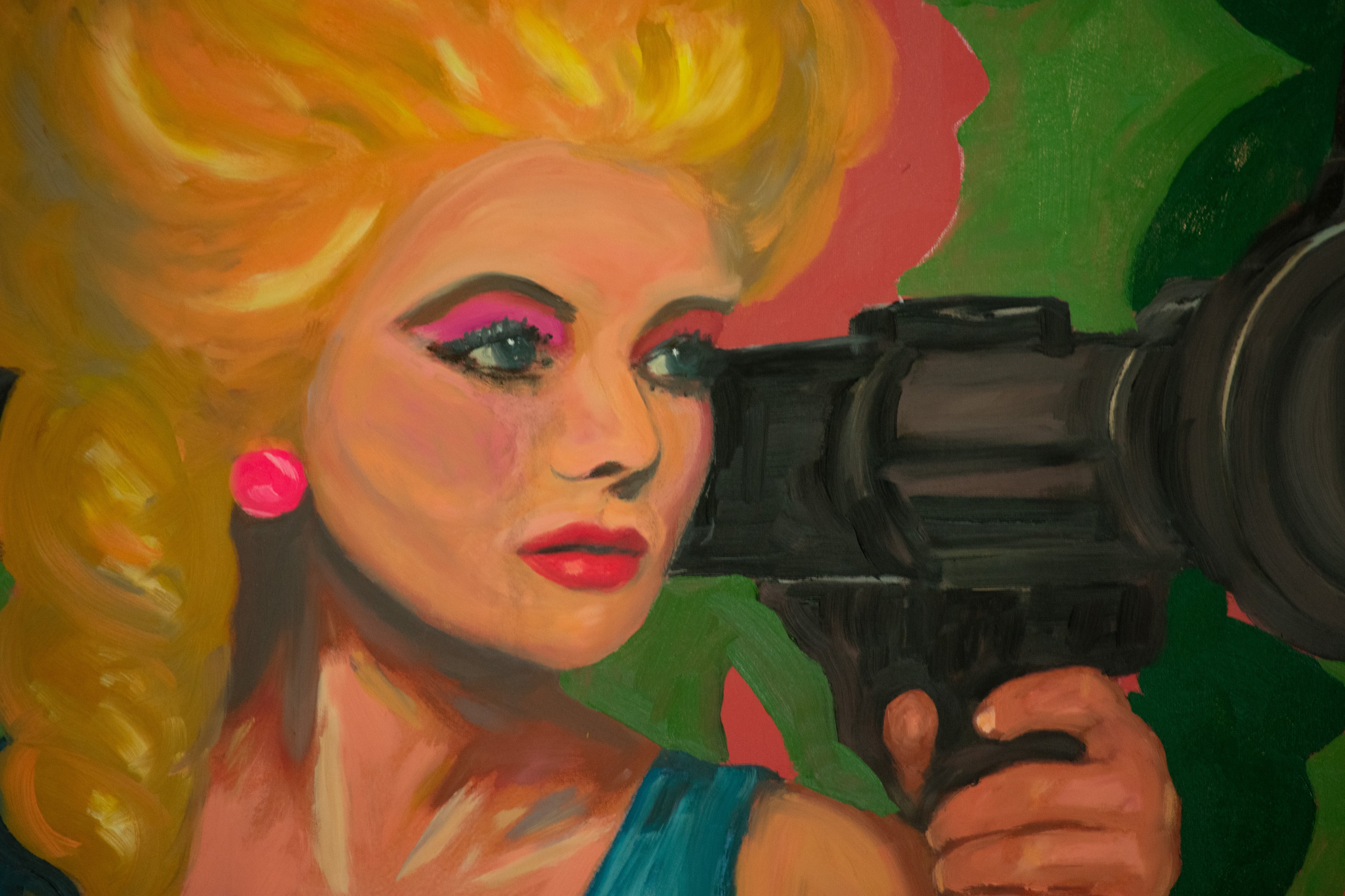 Glamour as Armor — Original artwork by Papayon - Mixed media oil on canvas
