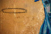 Guardian of Shadows — Original artwork by Papayon – Mixed media and gold leaf on canvas