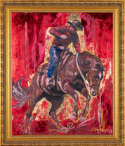 Hard Ride — Original Artwork by Papayon | Mixed media oil, pastel and foil on canvas 2026