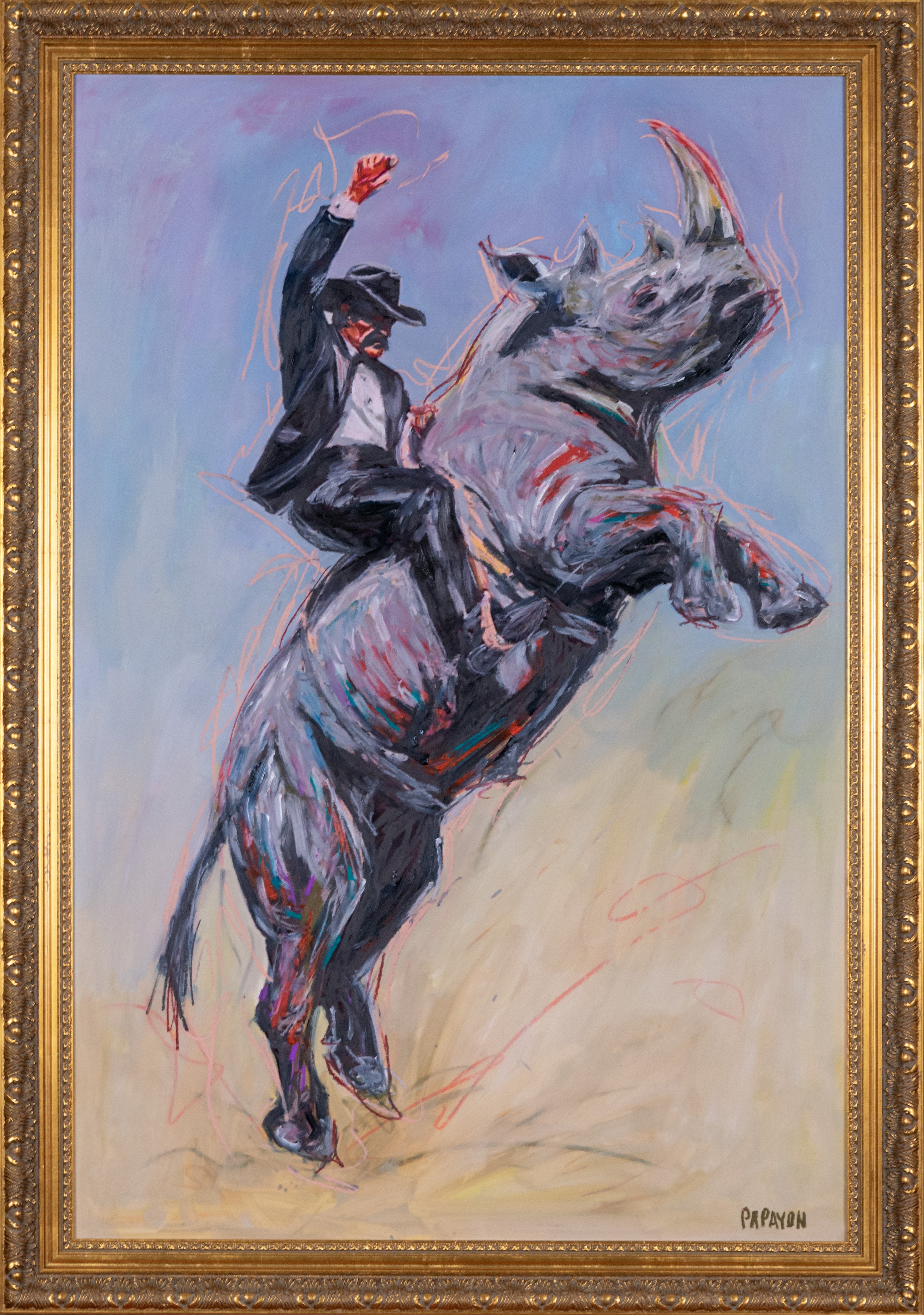 Hold Anyway — Original Artwork by Papayon | Mixed media oil on canvas 2026