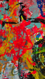 Pop Fusion: A Dance of Colors, Icons, and Emotions — Mixed media on canvas by Papayon