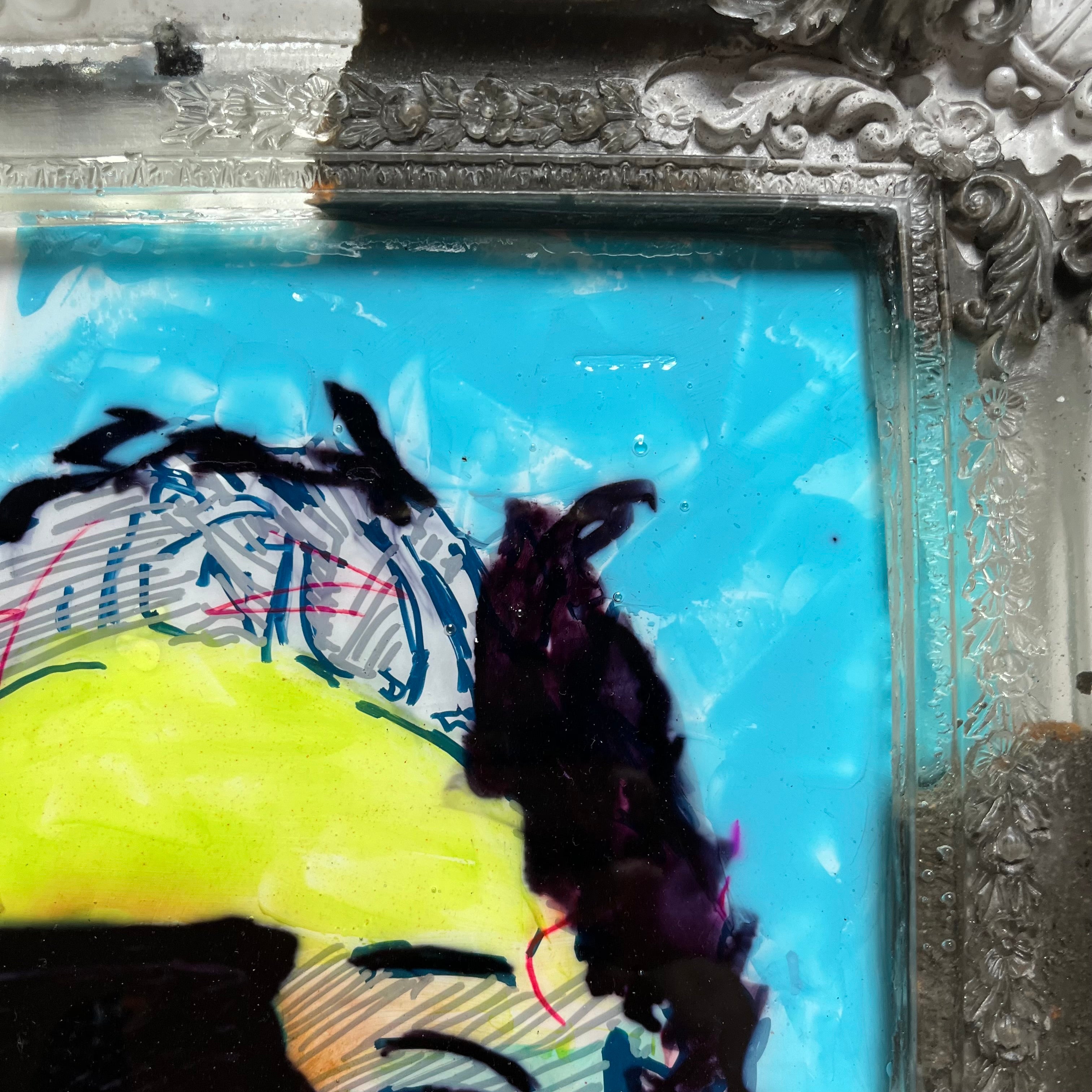 Shades of Inner Complexity: A Self-Portrait in Dual Contrast — Mixed media framed by Papayon