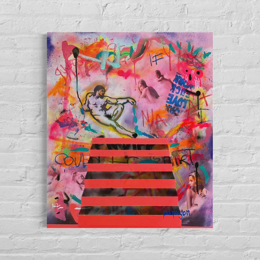 Stand up — Papayon | Mixed media on canvas 2022-2025