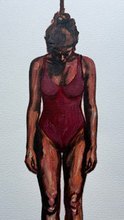 The Hanging Man XI The Swimmer — Papayon | Oil on cotton paper 2026