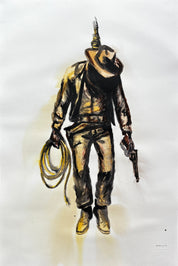 The Hanging Man IV (The Cowboy) — Original Artwork by Papayon - Charcoal Mixed media on Cotton Paper