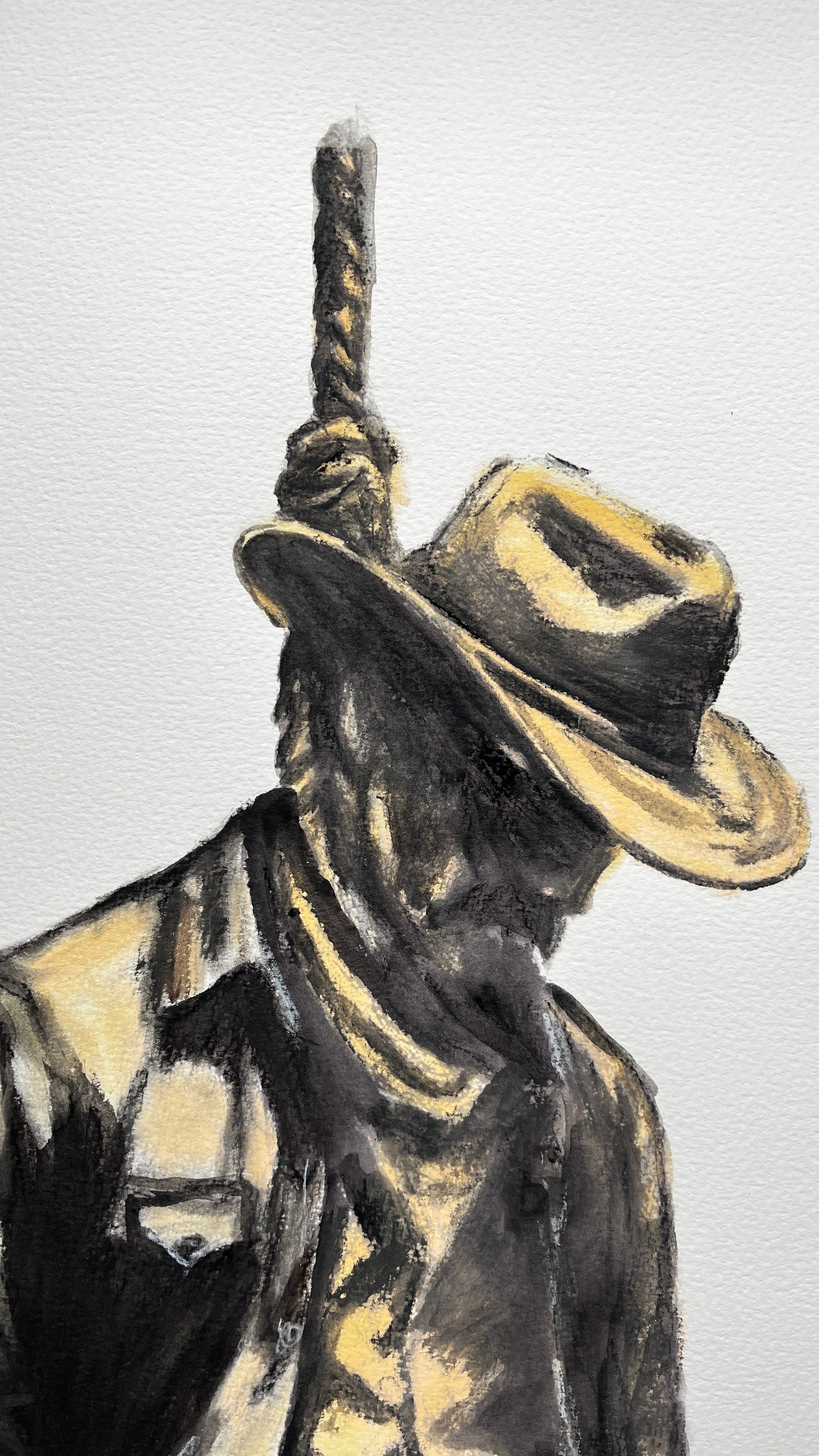 Still Hanging — Original Artwork by Papayon - Charcoal Mixed media on Cotton Paper