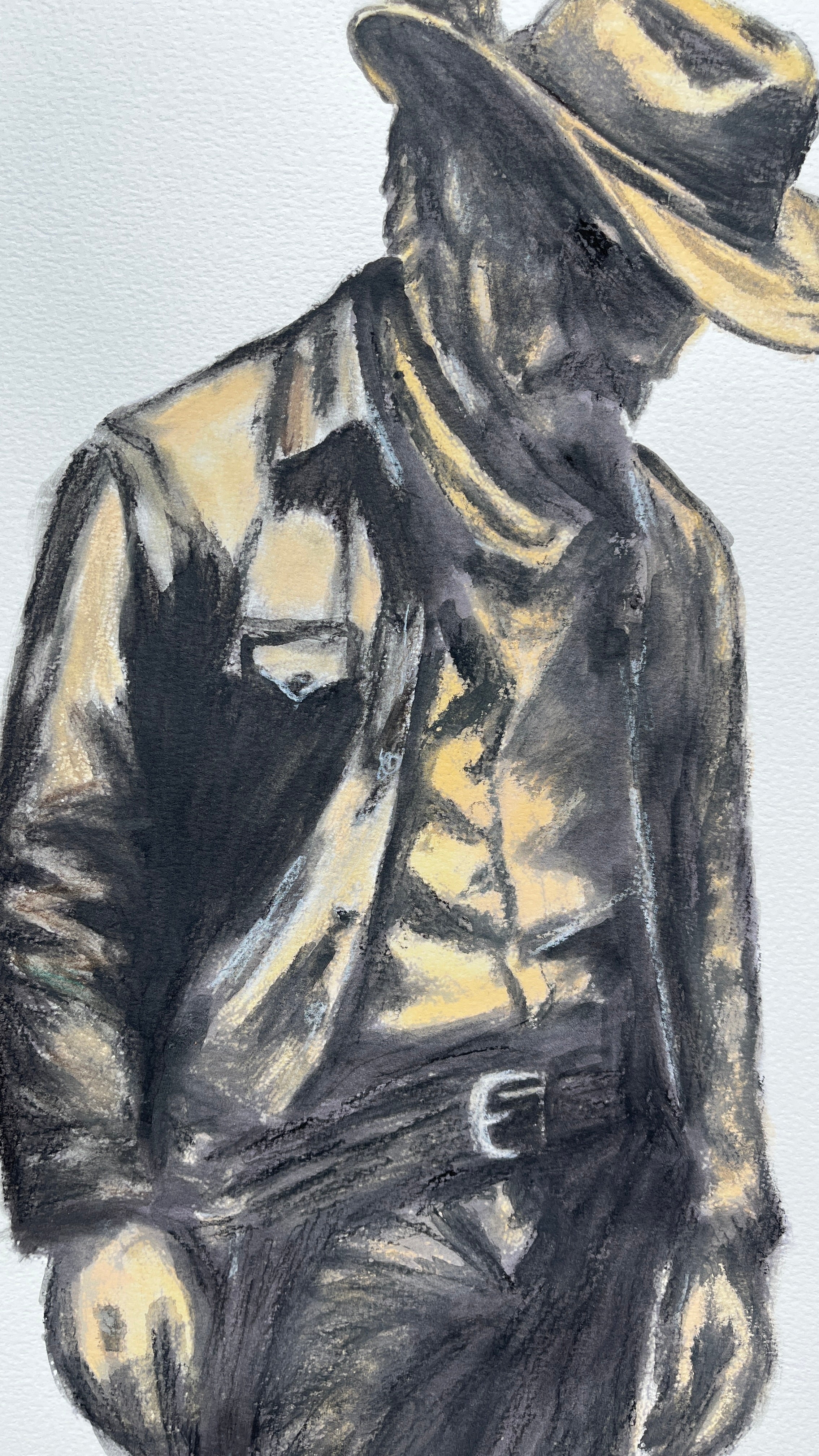 Still Hanging — Original Artwork by Papayon - Charcoal Mixed media on Cotton Paper