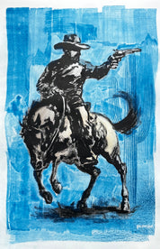 Ride or Die — Original Artwork by Papayon - Cyanotyype & China Mixed media on Cotton Paper