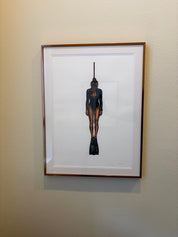 The Hanging Man IX The Free Diver — Papayon | Oil on cotton paper 2026
